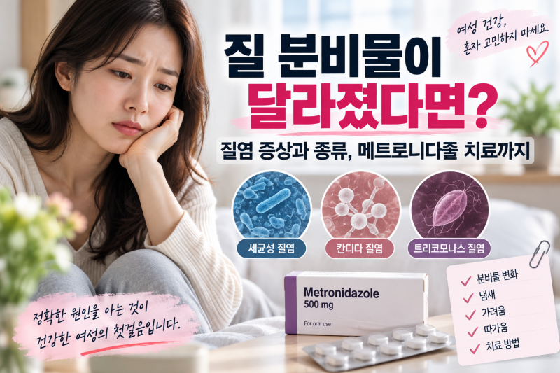 질 분비물이 달라졌다면?질염 증상과 종류, 메트로니다졸 치료까지