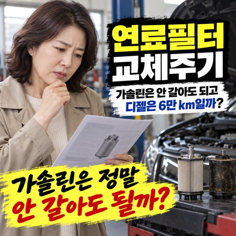 연료필터 교체주기, 가솔린은 안 갈아도 되고 디젤은 6만 km일까?