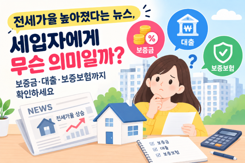 전세가율 높아졌다는 뉴스, 세입자라면 보증금·대출·보증보험부터 확인하세요