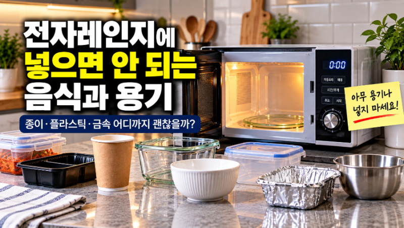 전자레인지에 넣으면 안 되는 음식과 용기｜종이·플라스틱·금속 어디까지 괜찮을까?