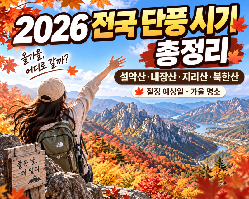 2026 단풍 시기 전국 총정리, 설악산·내장산·지리산·북한산 절정 예상과 가을 단풍 명소