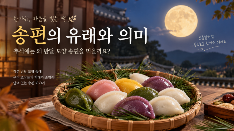 송편의 유래와 의미, 추석에는 왜 반달 모양 송편을 먹을까요?