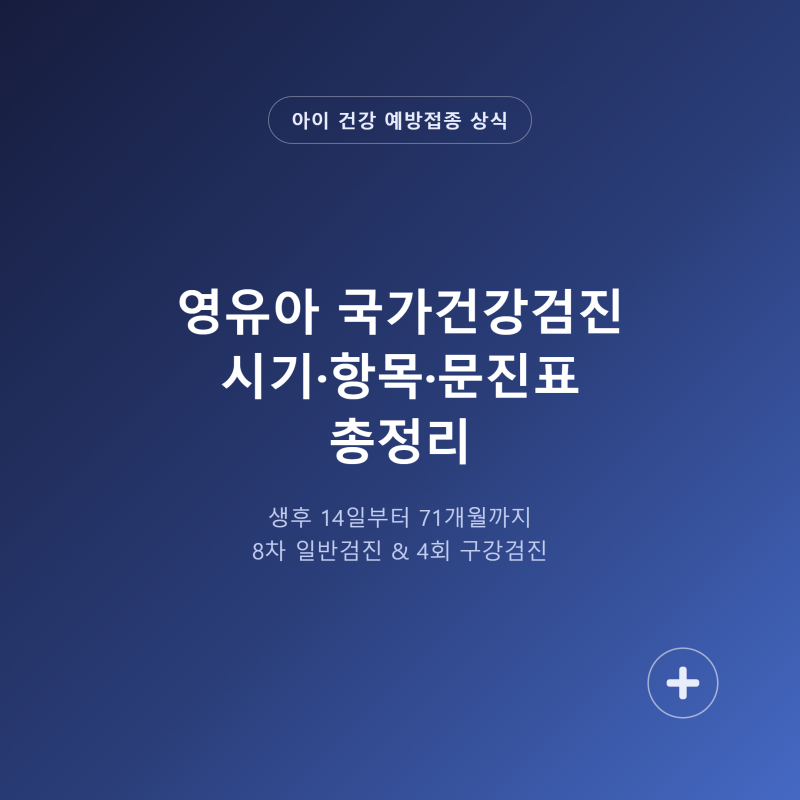 영유아 국가건강검진 시기·항목·문진표 총정리, 8차 일반검진부터 구강검진까지