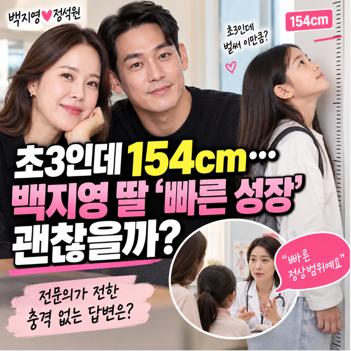 초3 딸 키 154cm, 백지영이 병원에서 들은 뜻밖의 말