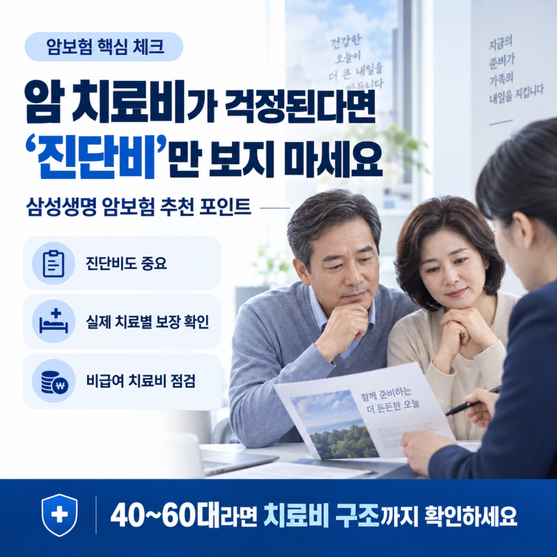 삼성생명 암보험, 진단비보다 ‘암 치료비’를 먼저 봐야 하는 이유