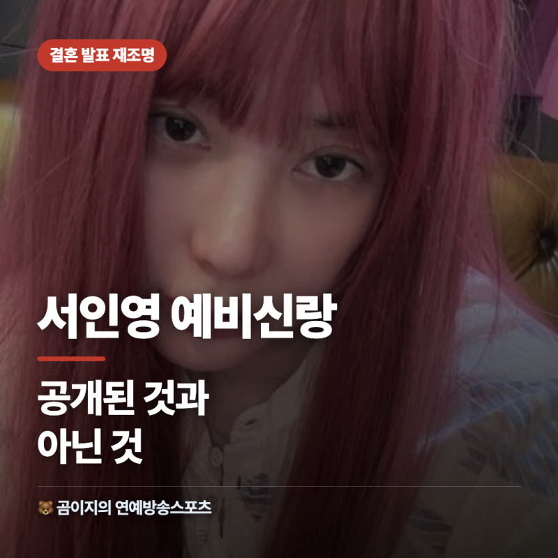 서인영 예비신랑 나이 학력 직업 고향 종교 프로필 총정리