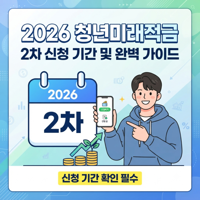 2026 청년미래적금 2차 일정, 신청 기간 및 완벽 가이드