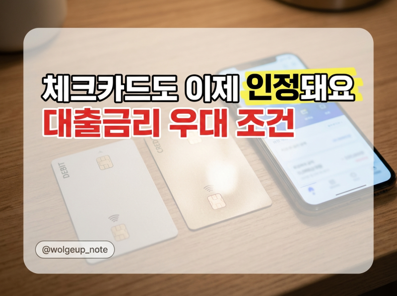 "체크카드도 이제 인정돼요" 대출금리 우대 조건