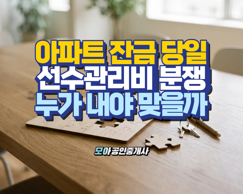 선수관리비(관리비예치금) 반환, 관리사무소 vs 매수인? 잔금일 정산 팁
