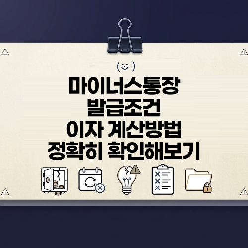 마이너스통장 발급 조건 이자 계산기 사용 방법 총정리