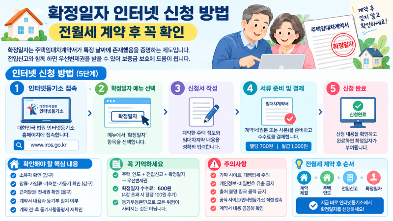확정일자 인터넷 신청 방법｜전월세 계약 후 꼭 확인