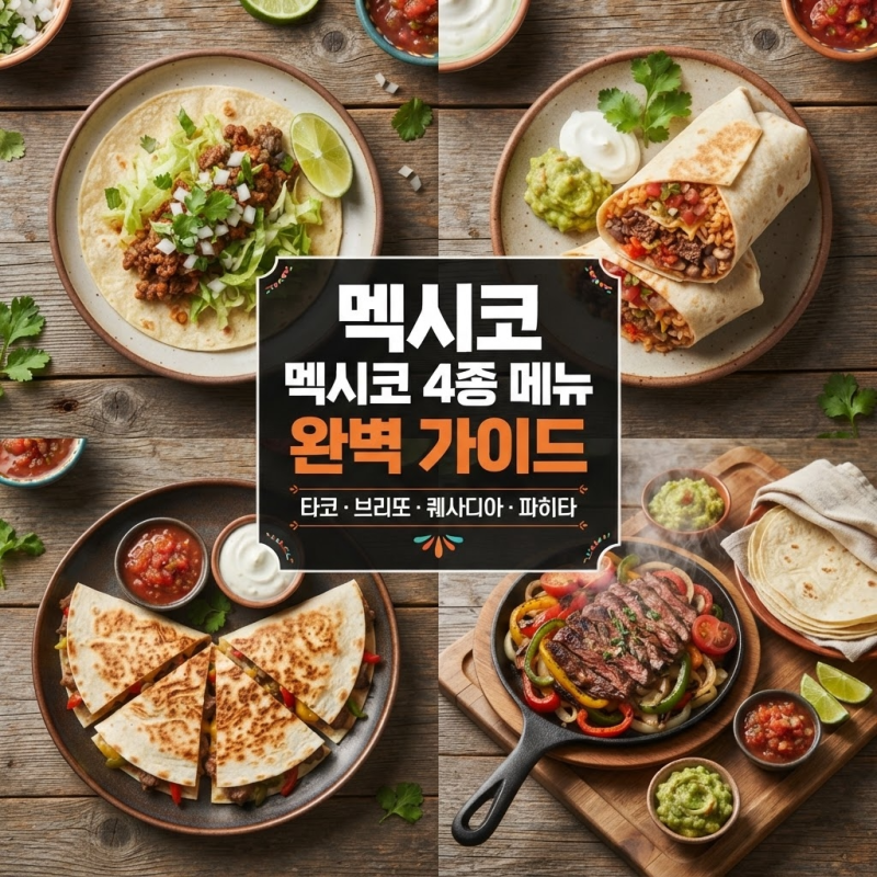 멕시코 음식 타코 브리또 퀘사디아 파히타 차이 구별법
