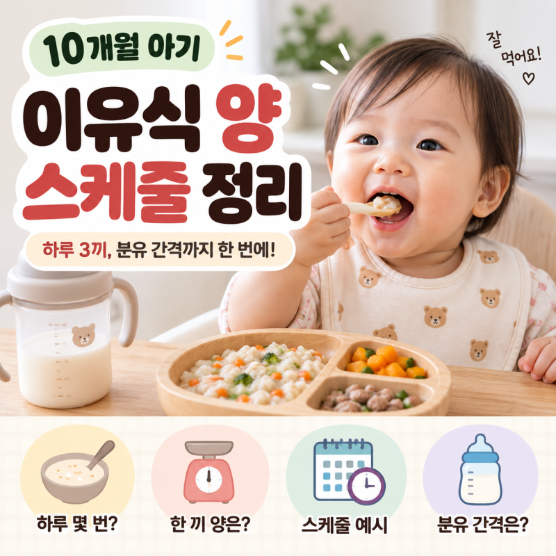10개월 아기 이유식 양, 하루 3끼 스케줄과 분유 간격 정리