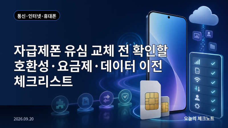 자급제폰 유심 교체 전 확인할 호환성·요금제·데이터 이전 체크리스트