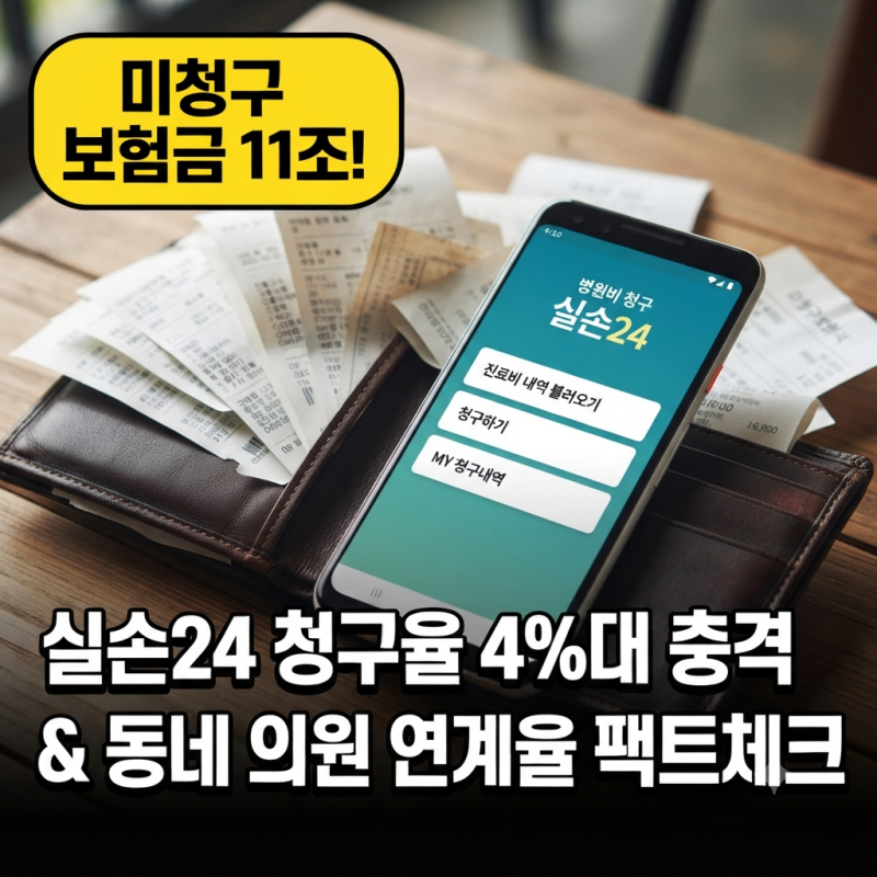 "병원비 돌려받기 귀찮다고 포기하지 마세요" 실손24 간편청구 4%대 저조한 이유 & 숨은 보험....