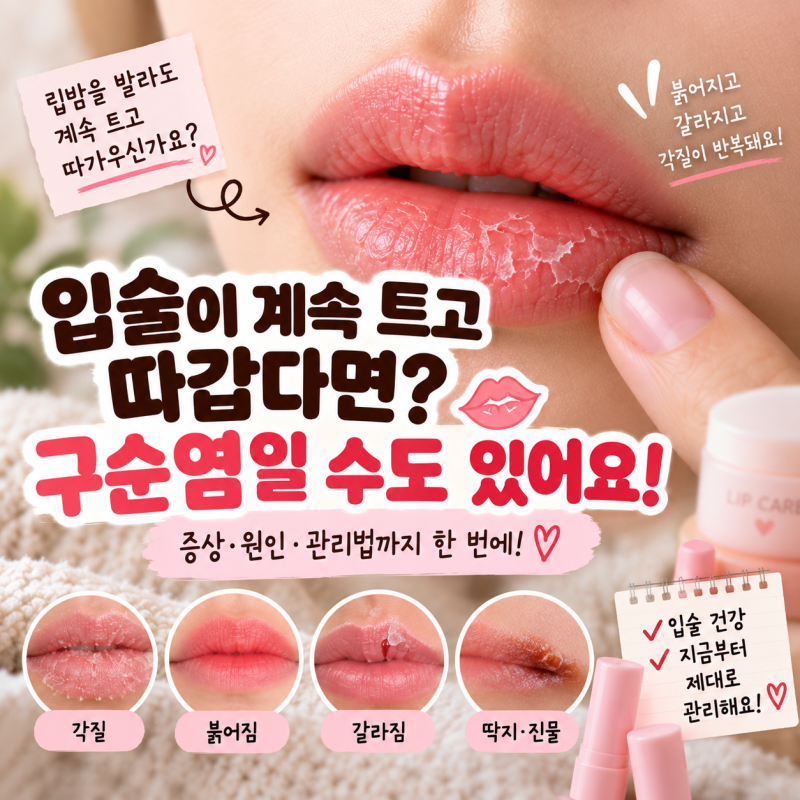 입술이 계속 트고 따갑다면? 구순염 증상·원인과 관리법