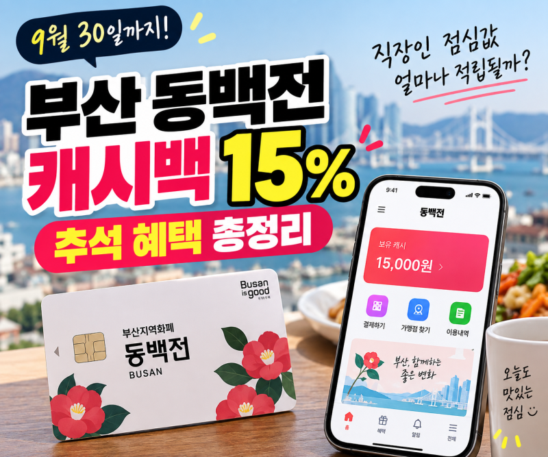 부산 동백전 캐시백 15% 상향! 직장인 점심값 얼마나 적립될까?