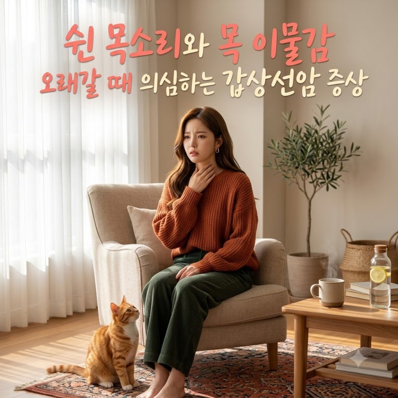 쉰 목소리와 목 이물감 오래갈 때 의심하는 갑상선암 증상