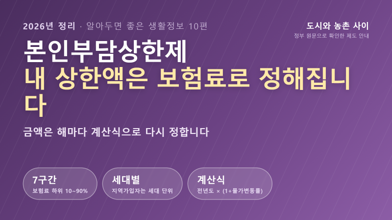 2026 건강보험 본인부담상한제｜7구간·보험료 기준·계산식