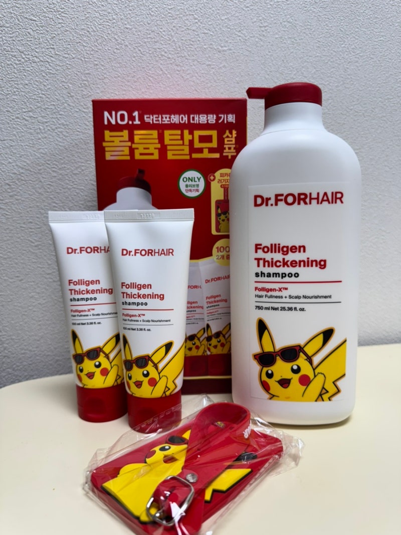 닥터포헤어 폴리젠 씨크닝 볼륨 탈모 샴푸 대용량 피카츄 포켓몬 기획세트 사용 후기