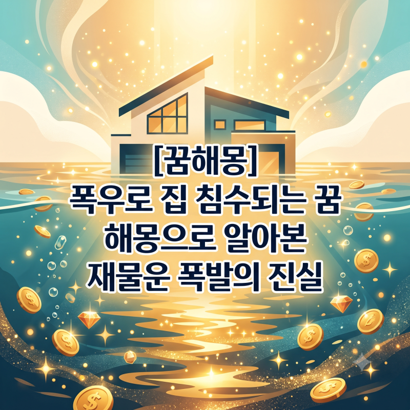 [꿈해몽]"폭우로 집 침수되는 꿈, 해몽으로 알아본 재물운 폭발의 진실"집에 물 차오르는 꿈 ....
