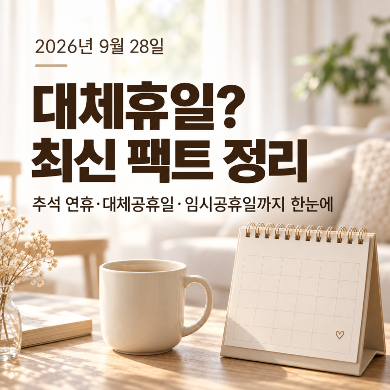 추석 연휴 9월 28일 대체휴일 가능성? 임시공휴일 최신 팩트 정리