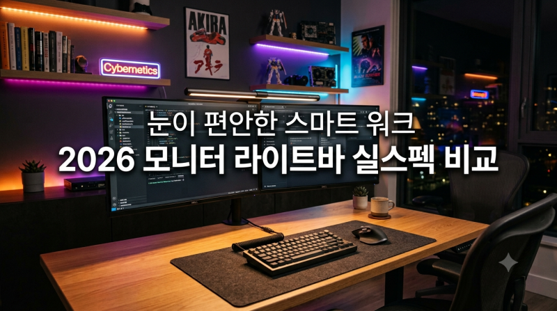 2026 모니터 라이트바 비교 : 시력보호 비대칭 설계와 연색지수 확인법