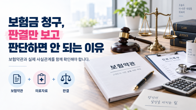 보험금 청구, 판결만 보고 판단하면 안 되는 이유｜보험약관과 보험금 계산 기준