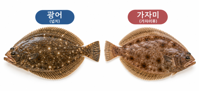 광어와 가자미, 비슷하게 생겼는데 왜 다른 생선일까?
