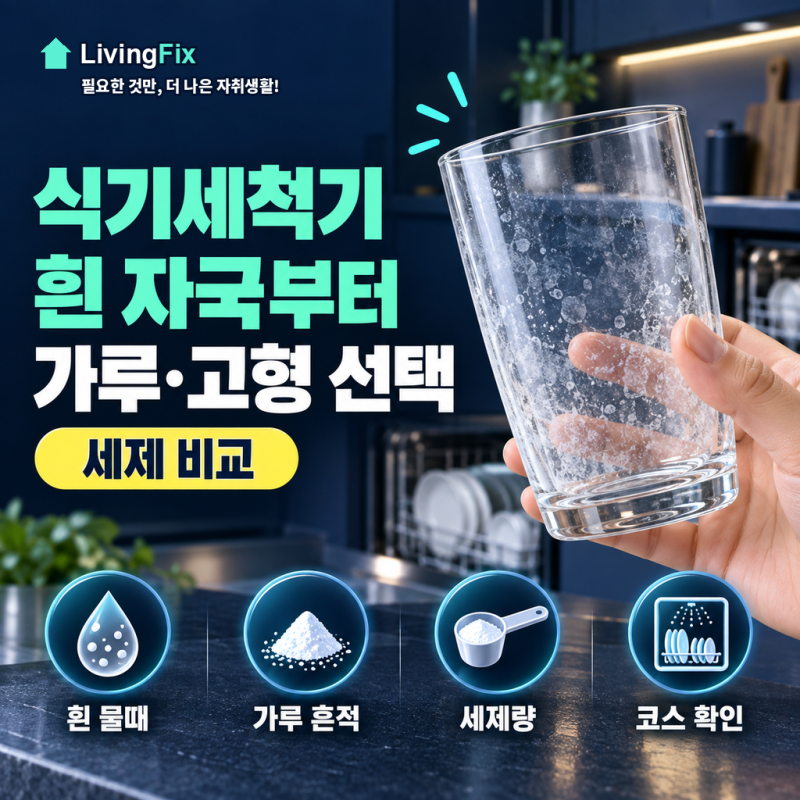 식기세척기 세제, 가루·고형 흰 자국 따라 고르기