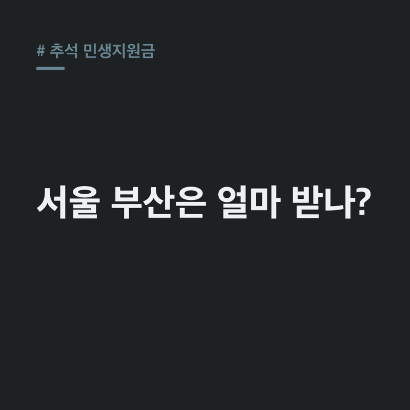 추석 민생지원금 2026, 서울 부산 경기도 지급 현황