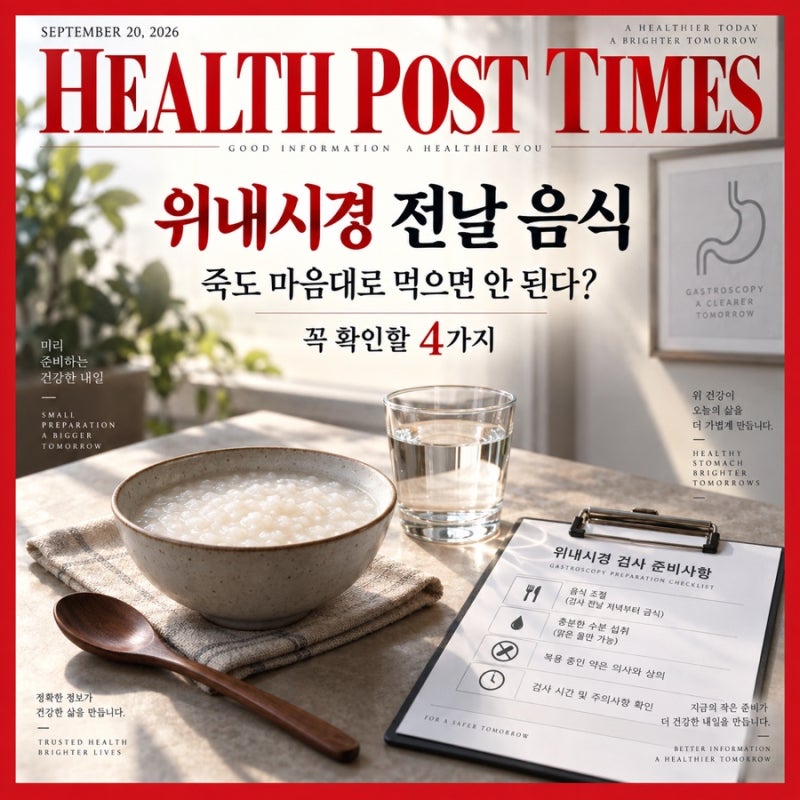 위내시경 전날 음식, 죽도 마음대로 먹으면 안 된다? 꼭 확인할 4가지