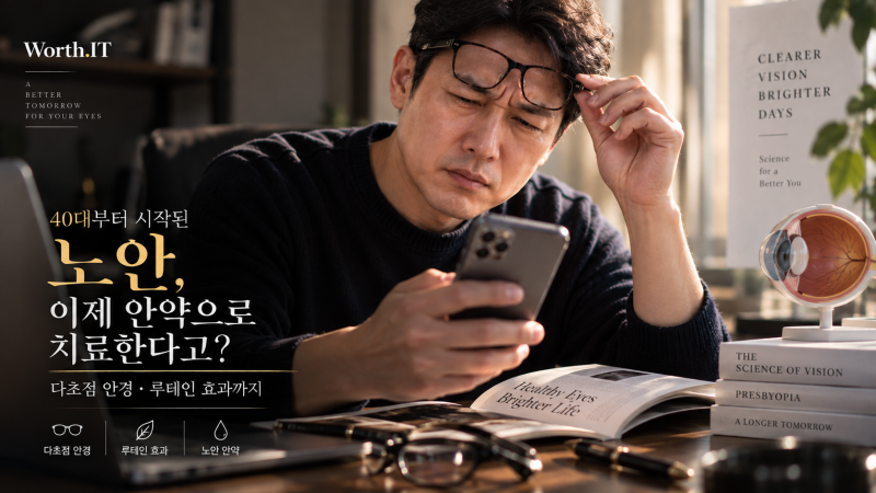 40대부터 시작된 노안, 이제 안약으로 치료한다고?｜다초점 안경·루테인 효과까지