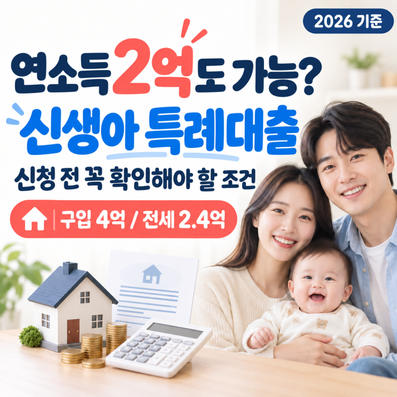 “연소득 2억도 가능?” 2026 신생아 특례대출 조건·한도·금리·문의처까지 총정리