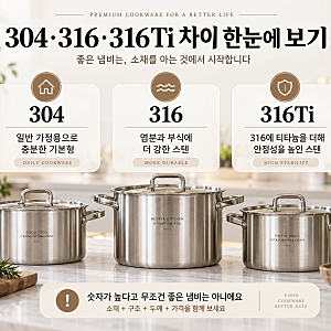 스텐냄비 304·316·316Ti 차이, 뭐가 더 좋을까?