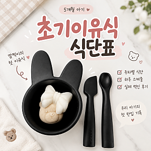 초기이유식 식단표 5개월 아기 쌀 오트밀 알러지? 소화불량 식단 조정 기록