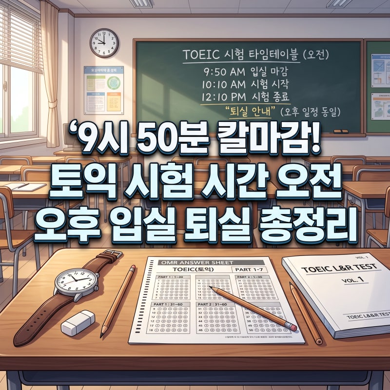 토익 시험 시간 오전 오후 입실시간과 퇴실시간 총정리