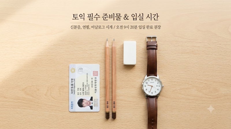 토익 시험 시간과 준비물 완벽 정리 입실시간부터 신분증 꿀팁까지