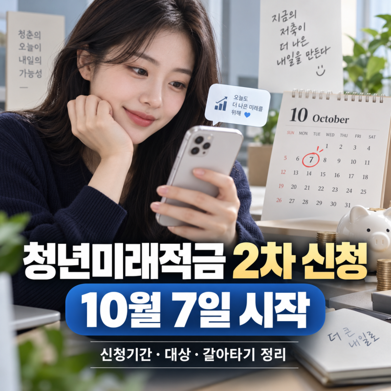 청년미래적금 2차 신청 10월 7일 시작｜신청기간·대상·청년도약계좌 갈아타기