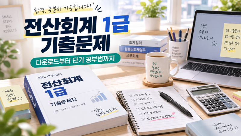 전산회계 1급 기출문제 다운로드, 2026 최신 기출 몇 번 풀어야 합격할까?