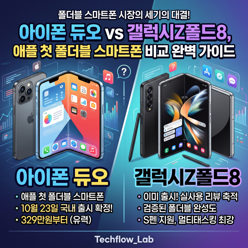 아이폰 듀오 vs 갤럭시Z폴드8, 애플 첫 폴더블 스마트폰 비교 완벽 가이드