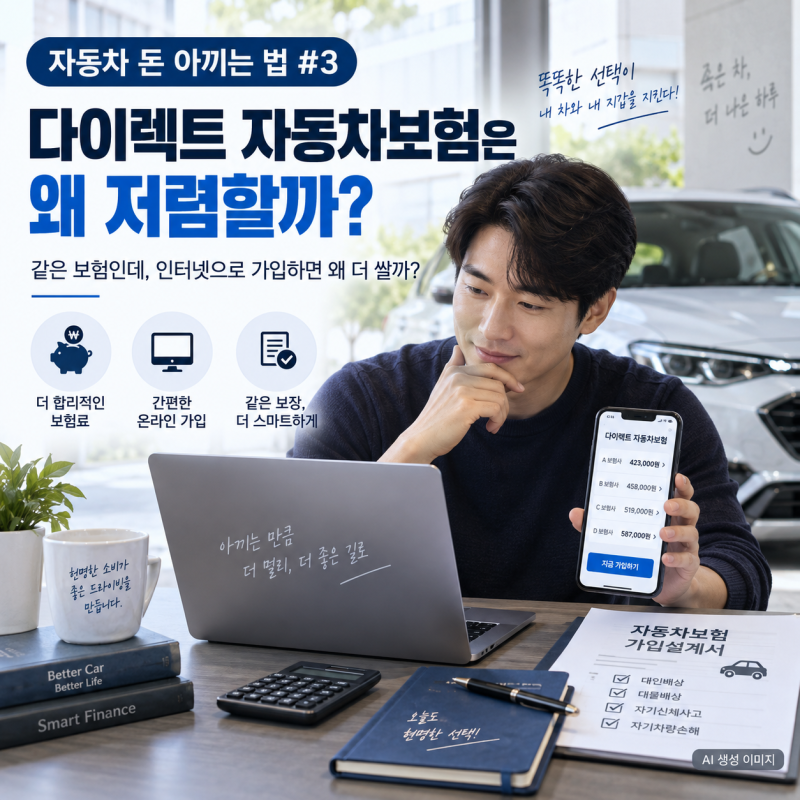 자동차 돈 아끼는 법 #3 ㅣ 다이렉트 자동차보험은 왜 저렴할까? 설계사 보험과 뭐가 다를까