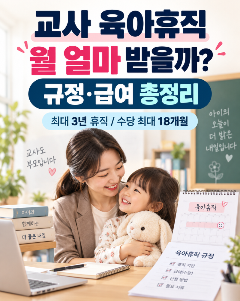 교사 육아휴직 급여 얼마 받을까?｜월250만원·아빠의 달 최대450만원·18개월 조건