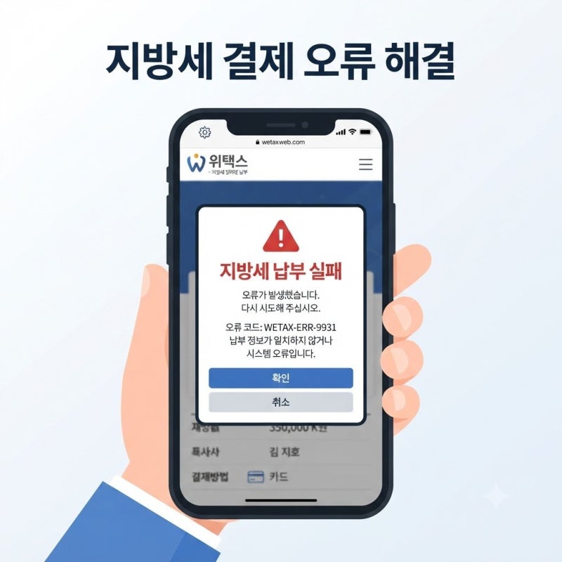 잘되던 결제가 갑자기? 위택스 지방세 카드납부 오류 1분 해결법