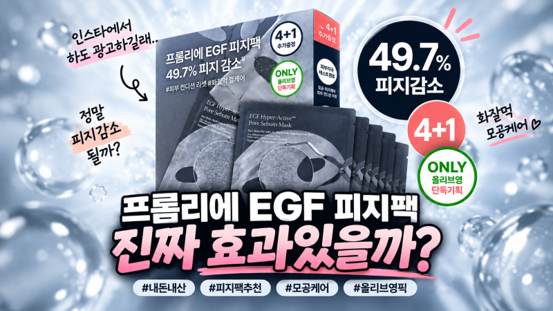 [마스크팩] 프롬리에 EGF 피지팩 하이퍼 액티브 모공 피지 마스크 내돈내산 사용후기
