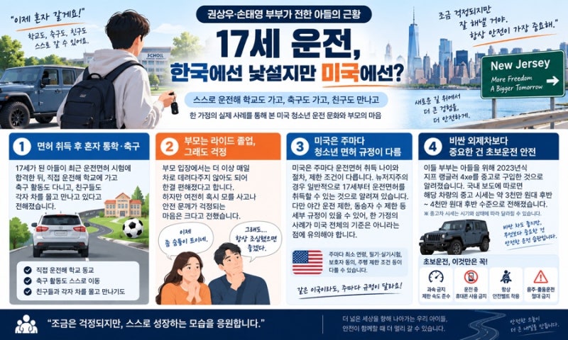 권상우·손태영 17세 아들이 혼자 운전을? 한국에선 낯설지만 미국에선 다른 이유