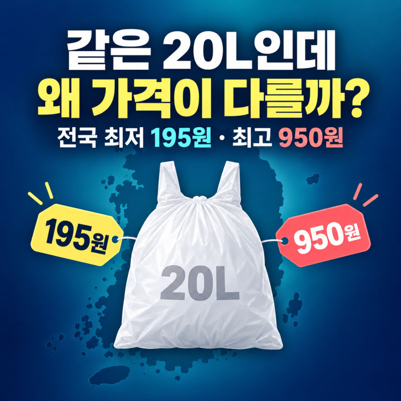 같은 20L인데 195원부터 950원까지? 쓰레기봉투 가격이 지역마다 다른 이유