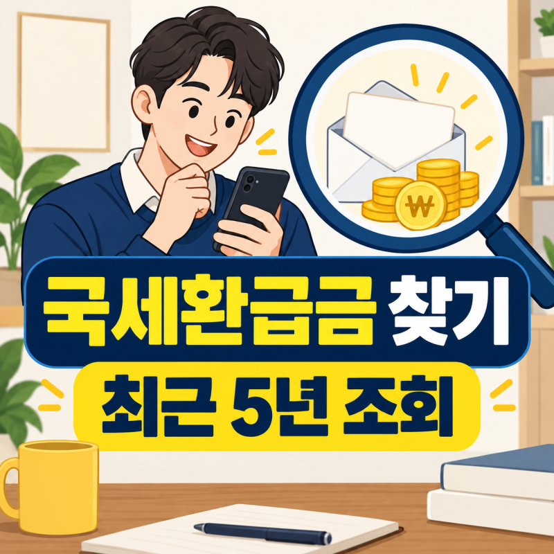 국세환급금 찾기, 홈택스에서 최근 5년 미수령금 조회하는 방법
