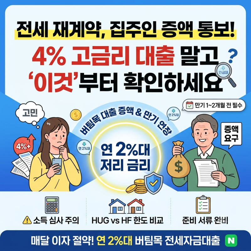 버팀목 전세자금대출 증액 "연봉 올랐는데 한도 더 나올까?" 2026년 연장 조건과 자산 심사