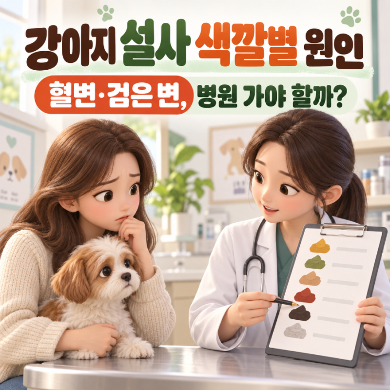 강아지 설사 색깔별 원인｜혈변·검은 변, 병원 가야 하는 기준